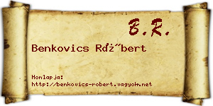 Benkovics Róbert névjegykártya
