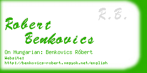 robert benkovics business card